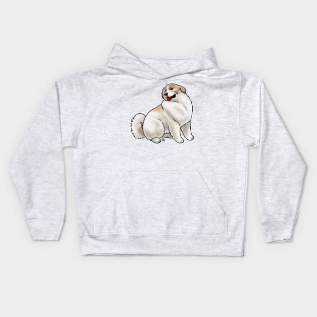 Dog - Pyrenean Mountain Dog - Badger Kids Hoodie by Jen's Dogs Custom Gifts and Designs